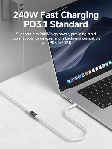Hagibis 240W 80Gbps 8K@60Hz USB C Adapter, USB-C Female to Female Adapter, USB4 Connecter for Thunderbolt 5/4/3, Laptop, Switch, Dock, Mac, Tablet, iPhone 16 15 Pro Max (TUA07)