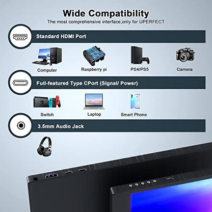 ZSCMALLS Portable Monitor 17.3 Inch 144Hz 1080P FHD Gaming Monitor USB-C HDMI Computer Display HDR IPS Laptop Screen Extender with Smart Cover/Speakers for Laptop PC Mac Phone PS3 4/5 Xbox