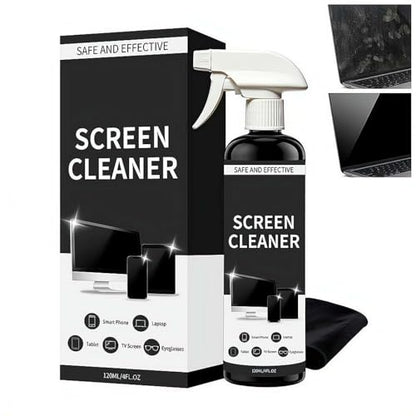 Screen Cleaner Spray and Microfiber Cloth Kit,120ml/4 fl oz Screen Cleaner Spray and Wipe for TV, Laptop, Computer, Phone, Tablet, Car, Electronic Devices - color: 120ML Black Set