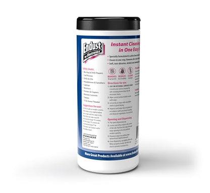 Endust For Electronics; Screen & Surface Cleaning Wipes, For TV, Phone, Computer Monitor, Laptop, Tablet, Pre-Moistened, Alcohol and Ammonia Free, 70 Count, 6 Pack (11506P6)