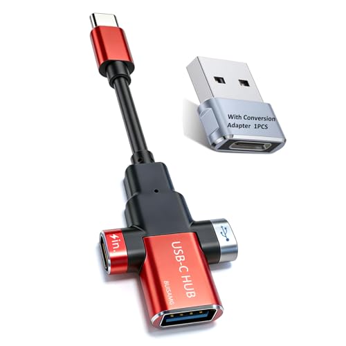 Small USB C HUB for Laptop, USB C Dongle for MacBook Pro, XPS | 60W Fast Charging USB C Docking Station, USB C Splitter for iMac, iPhone 17, XPS. with usb a to c adapter