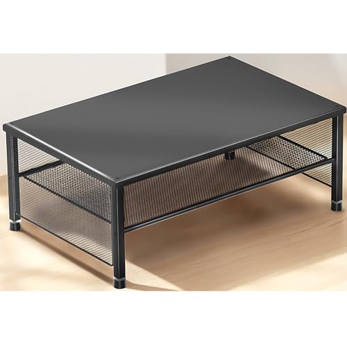 ECOLOVI 2-Tier Computer Monitor Stand Riser, Printer & Laptop Stand, Office Desk Accessories, Workspace Desk Organizer for Home Office Supplies, Black - color: Black, size: 2-Tier