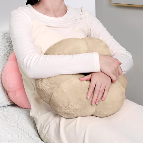 CreaDream Pumpkin Tablet Pillow Stand, Adjustable Pillow Stand for Lap Bed | Detachable Snack Bowl, Fits 4.7"-13" Kindle, Tablets, iPad, Soft Plush Fabric, for Reading on Bed, Couch, Khaki - color: Khaki