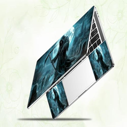 Laptop Skin Sticker Decal, Universal Reusable Vinyl Laptop Cover for 12" 13" 13.3" 14" 15" 15.4" 15.6" Notebook PC, Waterproof Scratch-Resistant with 2 Wrist Pads, Easy to Apply & Remove,Grim Reaper - color: Grim Reaper