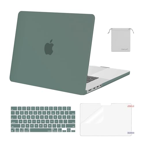MOSISO Compatible with MacBook Pro 16 inch Case M5 M4 M3 M2 M1 2026-2021 | A3429 A3428 A3403 A3186 A2991 A2780 A2485, Protective Hard Shell Case&Keyboard Cover&Screen Film&Pouch, Midnight Green - color: Midnight Green