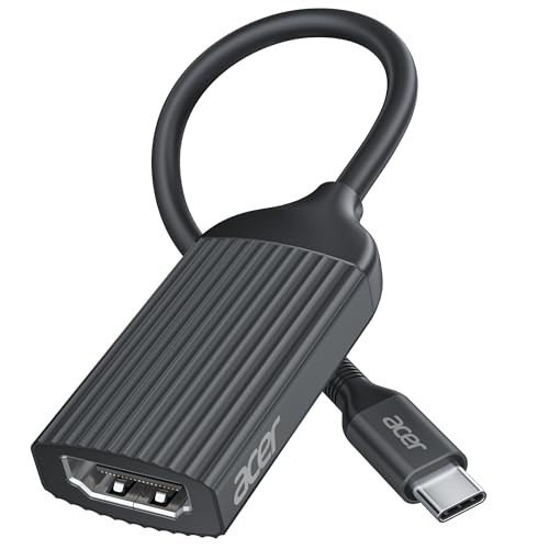 acer USB-C to HDMI Adapter 4K@60Hz, (High Speed, Thunderbolt 3/4) Type C to HDMI Converter Compatible with MacBook Pro/Air, iPhone 16 15 Pro/Max, iPad Pro/Air, Surface, Dell XPS, Chromebook Black - color: Black
