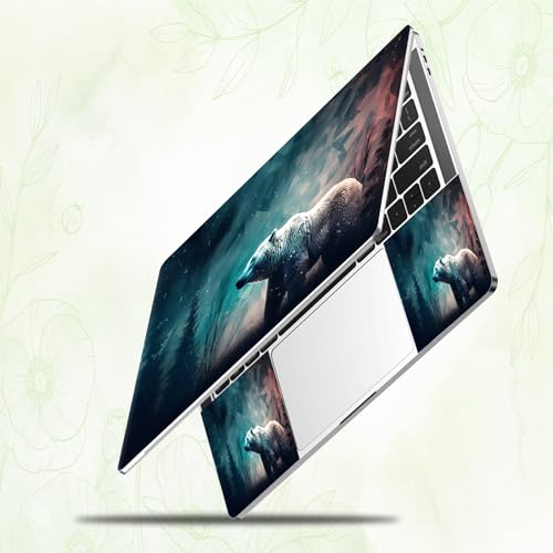 Laptop Skin Sticker Decal, Universal Reusable Vinyl Laptop Cover for 12" 13" 13.3" 14" 15" 15.4" 15.6" Notebook PC, Waterproof Scratch-Resistant with 2 Wrist Pads, Easy to Apply & Remove,Brown Bears - color: Brown Bears