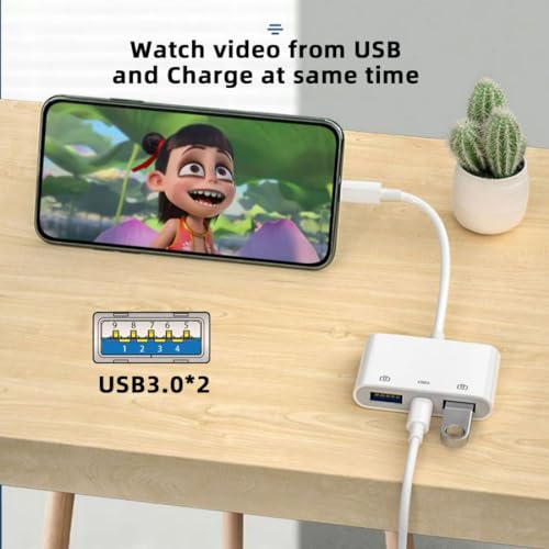 chenyang 3 in 1 USB C to 2 USB 3.0 Socket OTG Adapter with PD 24W Charge for Laptop Tablet Phone - style: USB3.0 3-in-1