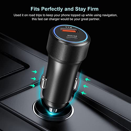USB C Car Charger 5 Pack, Bangfun 36W Dual Port PD&QC 3.0 Fast Charging 12V USB Car Charger Cigarette Lighter Adapter Plug for iPhone 15 14 13 12 11 Pro Max SE,iPad,Samsung,Pixel(Black) - color: Black