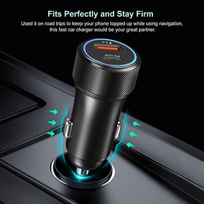 USB C Car Charger 5 Pack, Bangfun 36W Dual Port PD&QC 3.0 Fast Charging 12V USB Car Charger Cigarette Lighter Adapter Plug for iPhone 15 14 13 12 11 Pro Max SE,iPad,Samsung,Pixel(Black) - color: Black