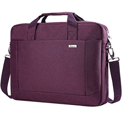 Voova 15.6-15 Inch Laptop Bag, Computer Bag, MacBook Bag, Dark Purple | Expandable splash-proof laptop messenger bag with removable strap; fits notebooks, MacBook, HP, Dell, Lenovo and Asus - color: Purple, size: 14-15.6 Inch