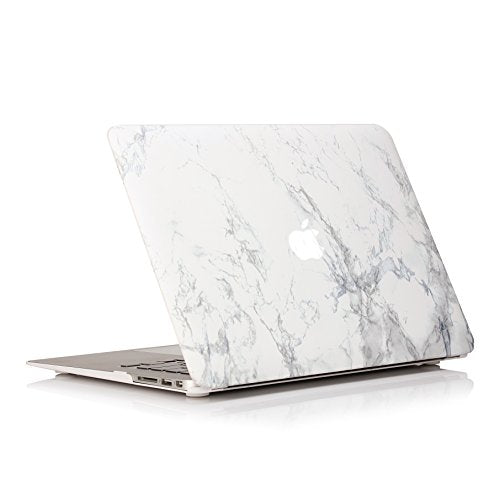 RUBAN Case Compatible with MacBook Air 13 Inch (Models: A1369 & A1466, Older Version 2010-2017 Release), Slim Snap On Hard Shell Protective Cover, (White Marble) - color: White Marble