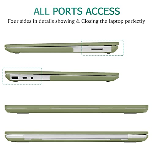 Case for Surface Laptop 5/4/3 13.5", Dark Olive Green | Hard Shell Case with Keyboard Cover & Screen Protector. Fits Surface Laptop 5/4/3 13.5" Metal Palm Rest Models 1951/1868. - color: Dark Olive Green