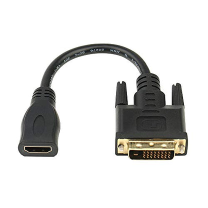 Bi-Directional HDMI Female to DVI-D(24+1) Male Adapter, 1080P DVI to HDMI Conveter (1, Black)