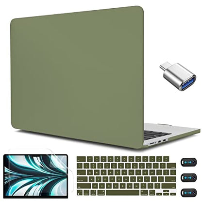 CISSOOK Compatible with MacBook Air 13.6 inch Case M2 M3 M4 M5 | A3449 A3240 A3113 A2681, 5in1 Set Hard Shell Case Keyboard Cover for MacBook Air 13 inch 2022 - 2026, Avocado Green - color: Air13.6inch-Frosted Avocado Green