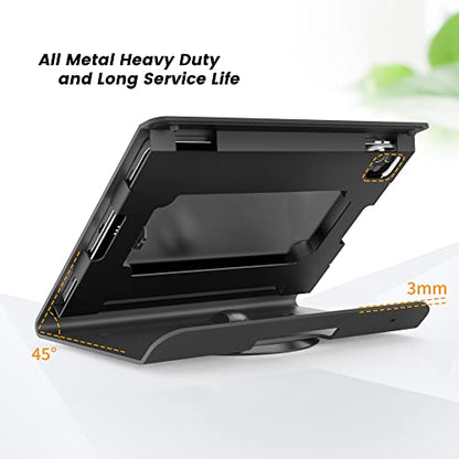 Tablet POS Stand - Heavy Duty Steel Kiosk Stand with 360° Swivel Base Anti-Theft - Compatible with 10.9" iPad 10th, Pro 11" 1 2 3 4, Air 4 5, Air 11"(M2/M3/M4), iPad 11"(A16) - color: Black
