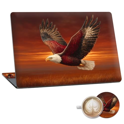 Laptop Skin Sticker Decal 15.6 Inch,12 13 13.3 14 15 15.6 in Laptop Netbook Skins for Notebook,Art Decal Removable Waterproof Scratch Resistant,Universal Vinyl Cover,Cute Eagle Dusk - color: Cute Eagle Dusk