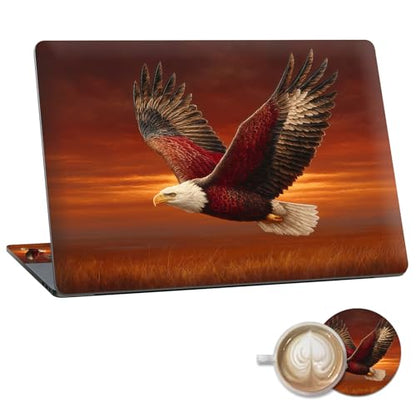 Laptop Skin Sticker Decal 15.6 Inch,12 13 13.3 14 15 15.6 in Laptop Netbook Skins for Notebook,Art Decal Removable Waterproof Scratch Resistant,Universal Vinyl Cover,Cute Eagle Dusk - color: Cute Eagle Dusk