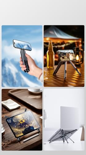 Portable Laptop Stand, Adjustable Aluminum X-Frame Computer Riser, Foldable Notebook Holder with Multi-Angle Support