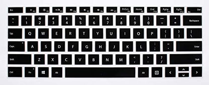 HRH English Silicone Keyboard Cover Skin for Microsoft Surface Pro | With Surface Pro 4, Pro 5 2017, Pro 6 2018, Pro 7 2019,12.3-inch Surface Pro 6,Dustproof,Soft-Touch,Ultra Thin,Black - color: Black