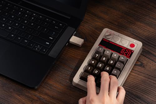 8Bitdo Retro 18 Mechanical Numpad for Windows & Android, C64 Edition | Bluetooth, 2.4G and Wired, Calculator Mode, Retro LED Display, Kailh Box White Switches V2 - color: C64 Edition