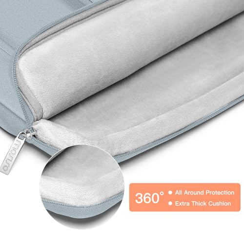 MOSISO 360 Protective Laptop Case 13.3 inch, 13-13.3 inch Laptop Sleeve | Compatible with MacBook Air/Pro 13 / Pro 14, HP Dell ASUS Lenovo,Side Open Bag with 2 Raised&1 Flapover Pockets, Baby Blue - color: Baby Blue, size: 13.3 inch