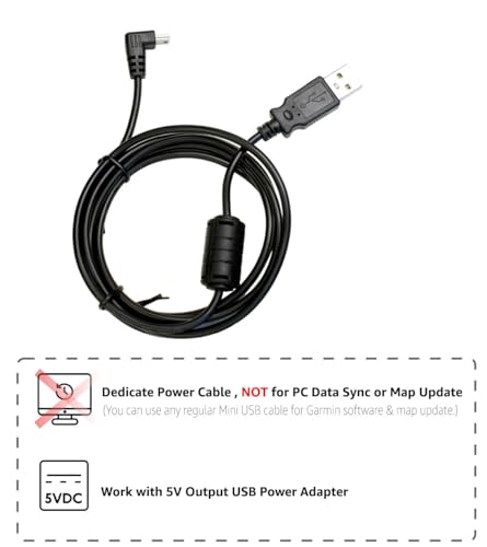 EDOTech 6 Ft Mini USB Car Charger Power Cord for Garmin Nuvi Drive DriveSmart DriveAssist DriveTrack RV Auto Handheld Navigation GPS TA20 Compatible