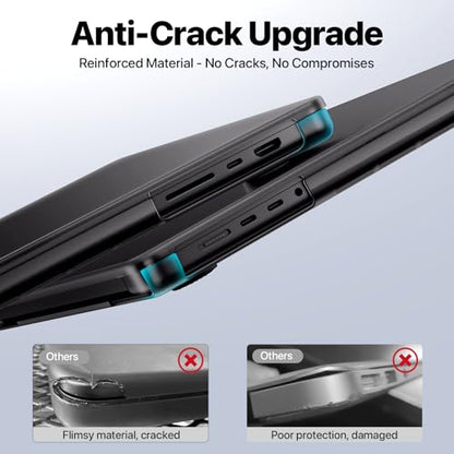 Soonjet Matte Case for MacBook Pro 14 inch M5 M4 M3 M2 M1 2026-2021 Laptop | Anti Cracking, Color Match, Space Black Clear, Protective Hard Shell Cover, Fingerprint & Scratch Resistant, Ultra Thin Fit - color: Frosted Space Black