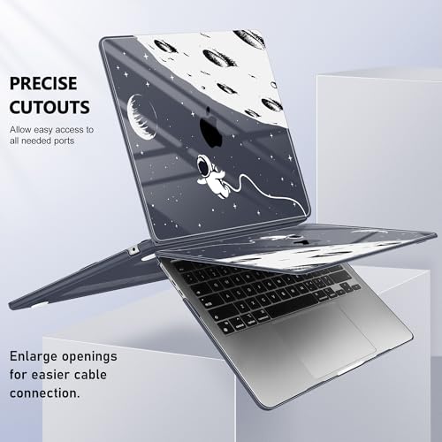May Chen for MacBook Air 15 inch Case M5 M4 M3 M2 2026 2024-2023, Model A3448 A3241 A3114 A2941, Closes Seamlessly Hard Shell Laptop Cover with Keyboard Cover, Astronaut Flight - color: Astronaut Flight