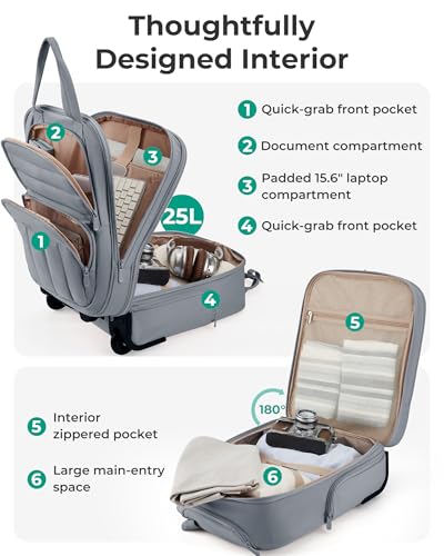 BAGSMART Small Underseat Carry on Luggage with Wheels, 16 inch Small Under Seat Luggage, Lightweight Travel Suitcase for Women, Dark Gray - color: Grey