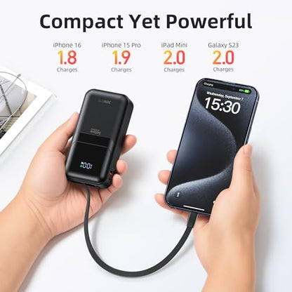 Selore&S-Global 3 in 1 Portable Phone Charger 10000mAh and PD 30W Fast Charging Portable iPhone Charger 10 000mAh