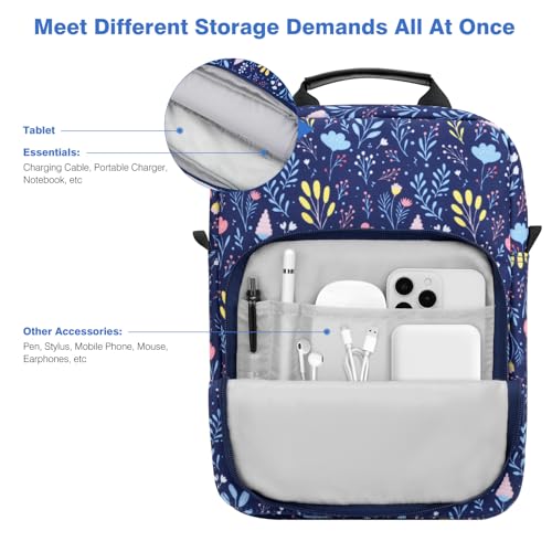 Dadanism 9-11 Inch Tablet Sleeve Bag Carrying Case with Shoulder Strap for iPad (A16) 11", iPad 10th Gen 10.9", iPad Air M4/Pro M5 11", iPad 9/8/7th 10.2", Galaxy Tab A11+ Plus 11", Night Blue - color: Night Blue, size: 9-11 Inch