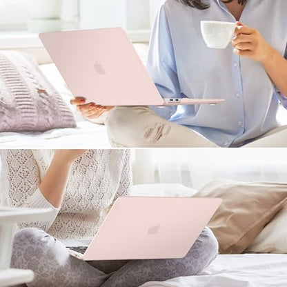 May Chen Compatible with MacBook Air 13 inch Case 2021 2020 2019 2018 Model: M1 A2337 A2179 A1932, Plastic Matte Hard Shell Case for MacBook Air 13 inch with Retina Display Fits Touch ID, Chalk Pink - color: Chalk Pink