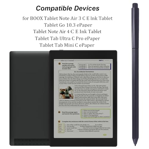 828TT Stylus Pen for BOOX Pen 2/Pen 3 with Eraser for BOOX Compatible with Tablet Tab Ultra C Pro ePaper/Tablet Tab Mini C ePaper/Tablet Note Air 3 C E lnk Tablet/Tablet Go 10.3 ePaper