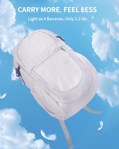 ECOHUB Travel Backpack for Women, 17.3 inch Suspended Laptop Backpack, Fashion Water-Resistant 28L Personal Item Bag with 12 Pockets for Causal, Work, Grey - color: Grey