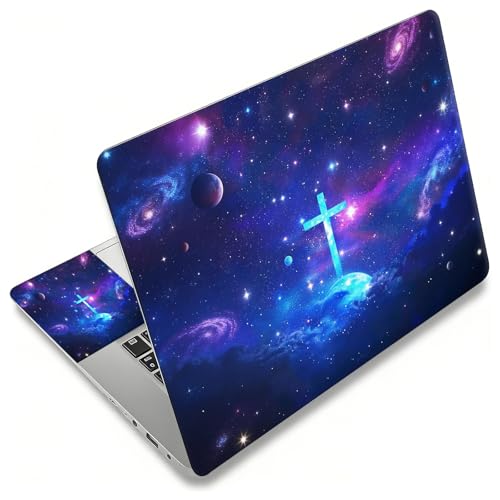 Laptop Skin Sticker Decal, Universal Reusable Vinyl Laptop Cover for 12" 13" 13.3" 14" 15" 15.4" 15.6" Notebook PC, Reusable Waterproof Scratch-Resistant with 2 Wrist Pads,Christian Cross - color: Christian Cross