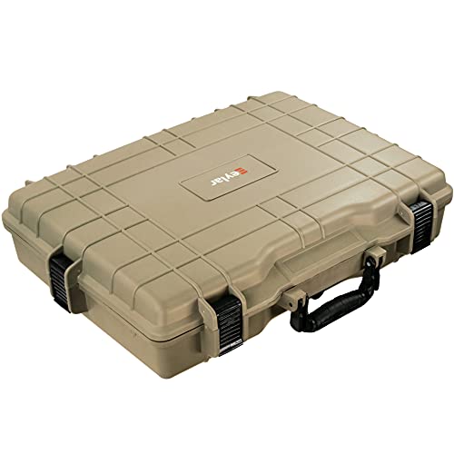 Eylar Large 22 inch Protective, Camera, Tools, Equipment Laptop Hard Case Waterproof w/ 3 Layers Foam (Tan FDE) - color: Tan FDE