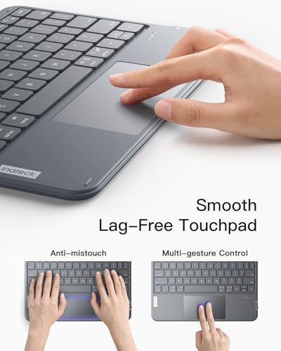 Inateck Bluetooth Keyboard with Touchpad, Ultra Slim and Portable Wireless QWERTY Keyboard, Compatible with Windows and iPad OS, KB01105