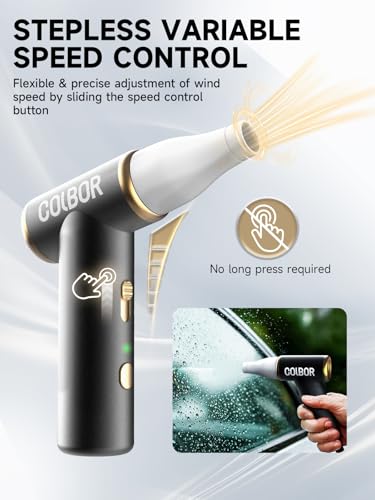 Compressed Air Duster COLBOR Electric Mini Blower for PC Cleaning Kit 100000RPM Cordless with LED Light & Nozzle Rechargeable Air Cleaner Keyboard Plumero de aire comprimido Turbo Jet Fan