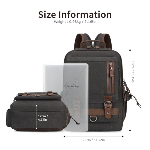 mygreen Canvas Cross Body Messenger Bag Shoulder Sling Backpack Travel Rucksack - color: Coffee Xl-zipper Shoulder, size: X-Large