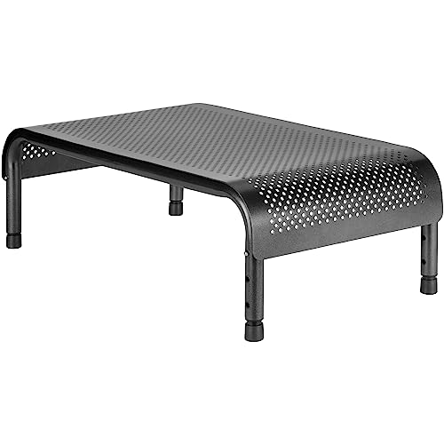 Allsop Metal Art Ergo 3 Adjustable Monitor Stand, TV / Laptop Riser, 3 Height Levels with Micro Leg Adjustments, Non-Skid, Holds 35 lbs (06494)