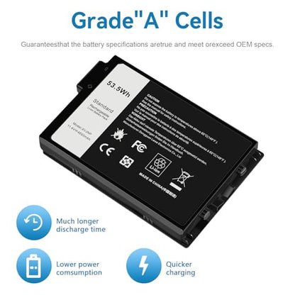 Futurebatt XVJNP Laptop Battery Replacement for Dell Latitude 5430 7330 Rugged Latitude Series P148G P148G001 P149G P149G001 6JRCP 06JRCP M0TN3 0M0TN3 KD1CT 451-BCWQ - size: XVJNP 6.26×3.62×1.26 in