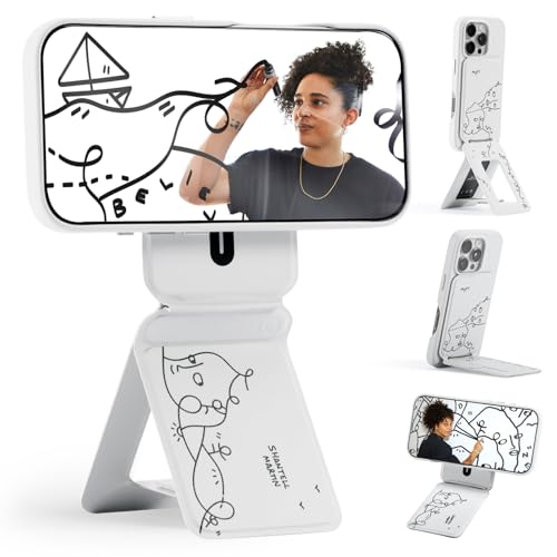 MOFT Phone Tripod Stand x Tombogo, Selfie Stick for iPhone, Mulit-Angle | Pocket Size | Strong Magnets l MOVAS Leather | Magsafe Compatible | Easy to Charge | Stylish |For Content Creators - color: Misty Cove x Tombogo, size: Without Card Slot