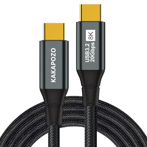 USB C 3.2 Gen 2x2 Video Cable for Monitor - 6.6FT / 2M | 8K@60Hz/4K@120Hz, 100W PD Fast Charging, 20Gbps Data Transfer, Compatible with iPhone 17/16/15, MacBooks, iPad, Carplay - size: 6.6FT