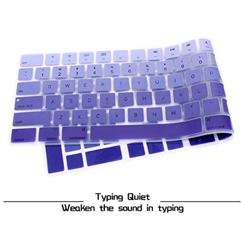 HRH Ombre Dark Purple Silicone Keyboard Cover Keypad Skin for Magic Keyboard with Numeric Keypad A1843 MQ052LL/A Released in 2017 (US Layout) - color: Ombre Dark Purple