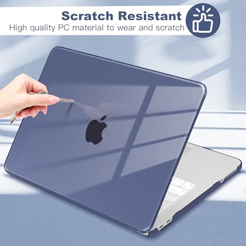 for MacBook Neo 13 inch Case 2026, Ultra-Thin Shockproof Hard Shell Laptop Cover with Keyboard Cover & Screen Protector, Crystal Navy Blue - color: Crystal Navy Blue