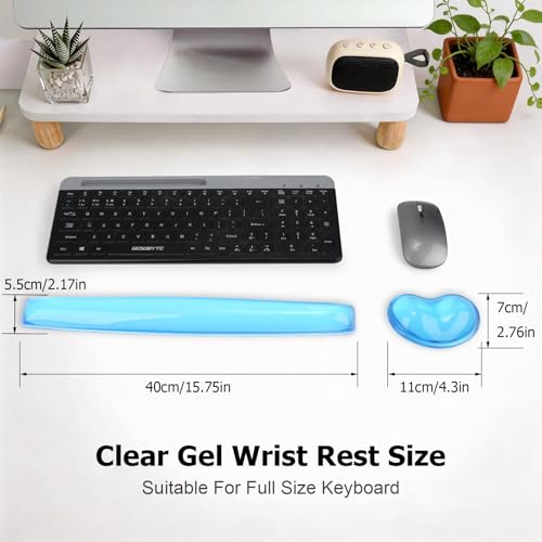 Gel Keyboard & Mouse Wrist Rest Set - Keyboard Wrist Rest Pad & Mouse Support for Office Gaming Pad Computer Laptop Ergonomic Comfortable Pain Relief- Blue Pad Set - color: Blue Pad Set
