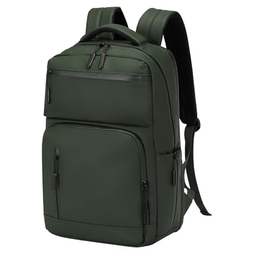 Waterproof Laptop Backpack for Men & Women, Flight Approved Anti-Theft Daypack with 15.6-inch Laptop Sleeve (Green) - color: Green