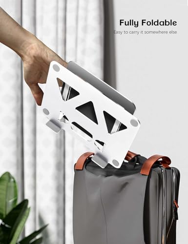 Aoviho Adjustable Laptop Stand for Desk,Portable Laptop Stand Holder and Riser,Foldable Aluminum Notebook Computer Stands for MacBook Air Pro HP Lenovo Dell Samsung, 10-15.6 inch (Silver-Gray-Black) - color: Silver-Gray-Black