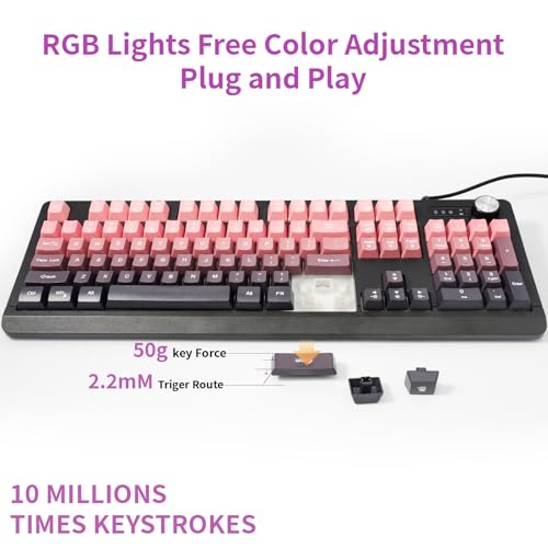 Wired RGB Gaming Membrance Keyboard. 100 Percent Mini Creamy LED Computer Keyboard .Small Ergonomic Clicky Teclado with ABS Backlit Unreplaceable Keycaps. for PC Laptop MAC Gamer. (Gray) - color: Gray